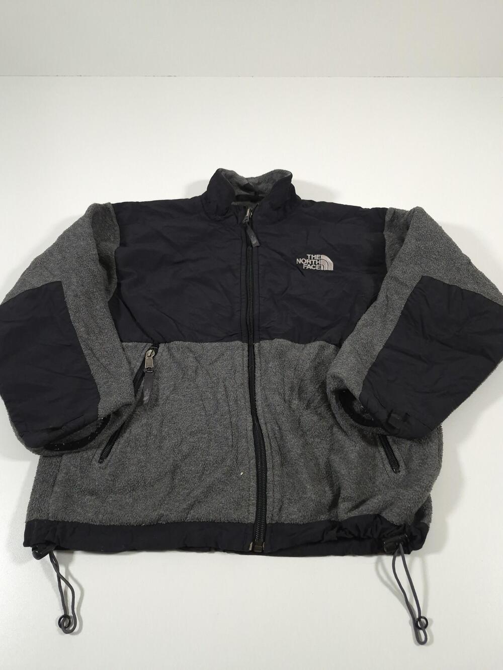 The North Face Jacket Boys M 10/12 Gray Black Fleece Colorblock Full Zip